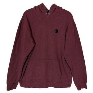 Volcom Single Stone Hoodie Mens XL Maroon Cotton Logo Fleece Lined Streetwear